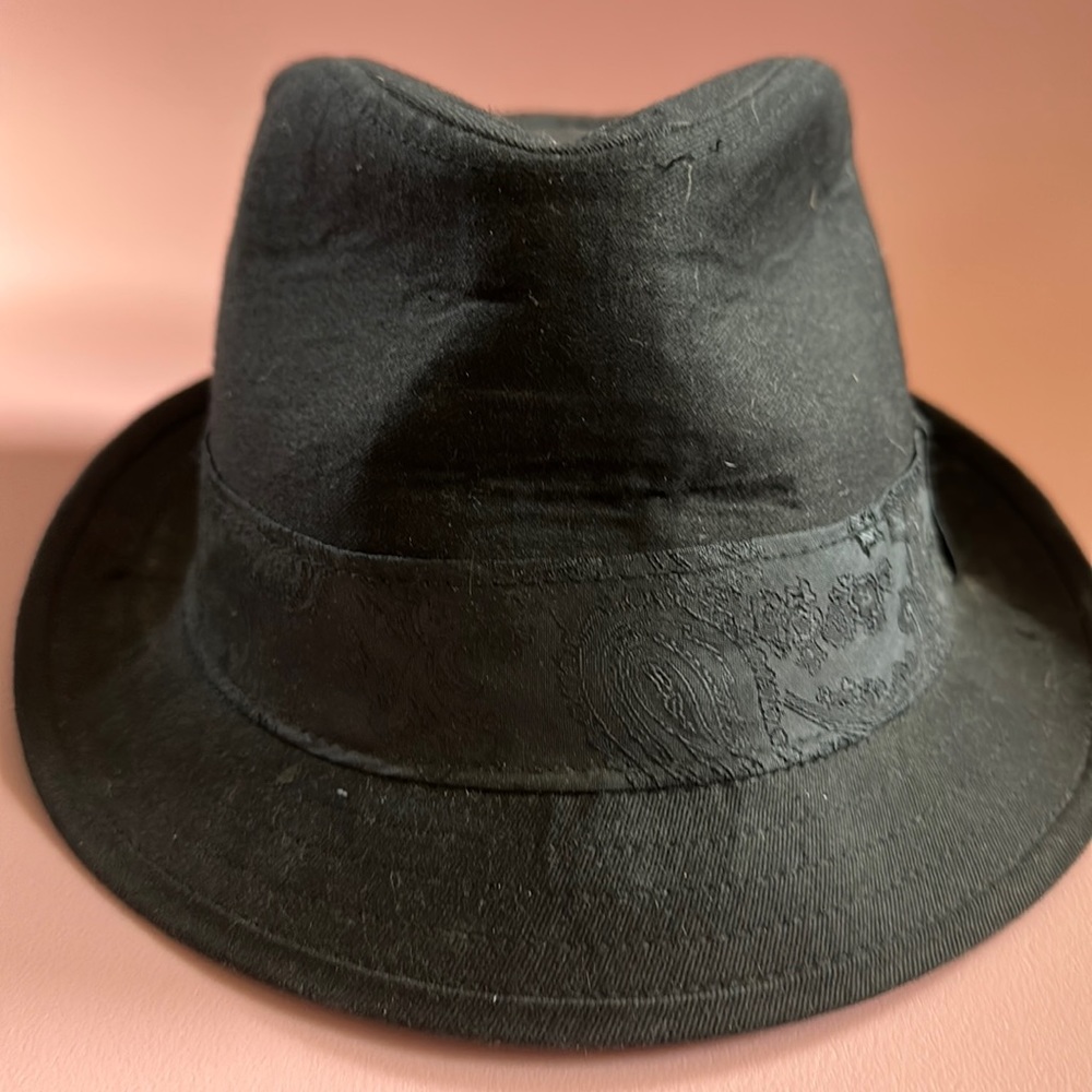 Free Authority Men’s Black Short Fedora paisley hatband L/XL